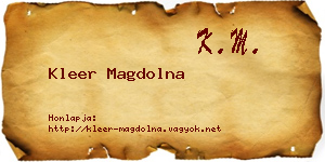 Kleer Magdolna névjegykártya